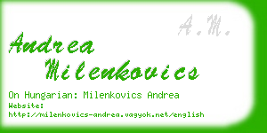 andrea milenkovics business card